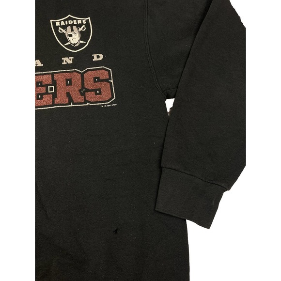 Vintage Oakland Raiders Spellout Logo Crewneck Sweatshirt XL Las Vegas Faded - Picture 4 of 5